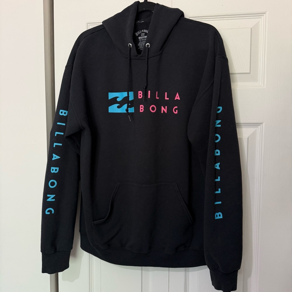 Billabong Logo Retro Black Hoodie, Men’s Size Large